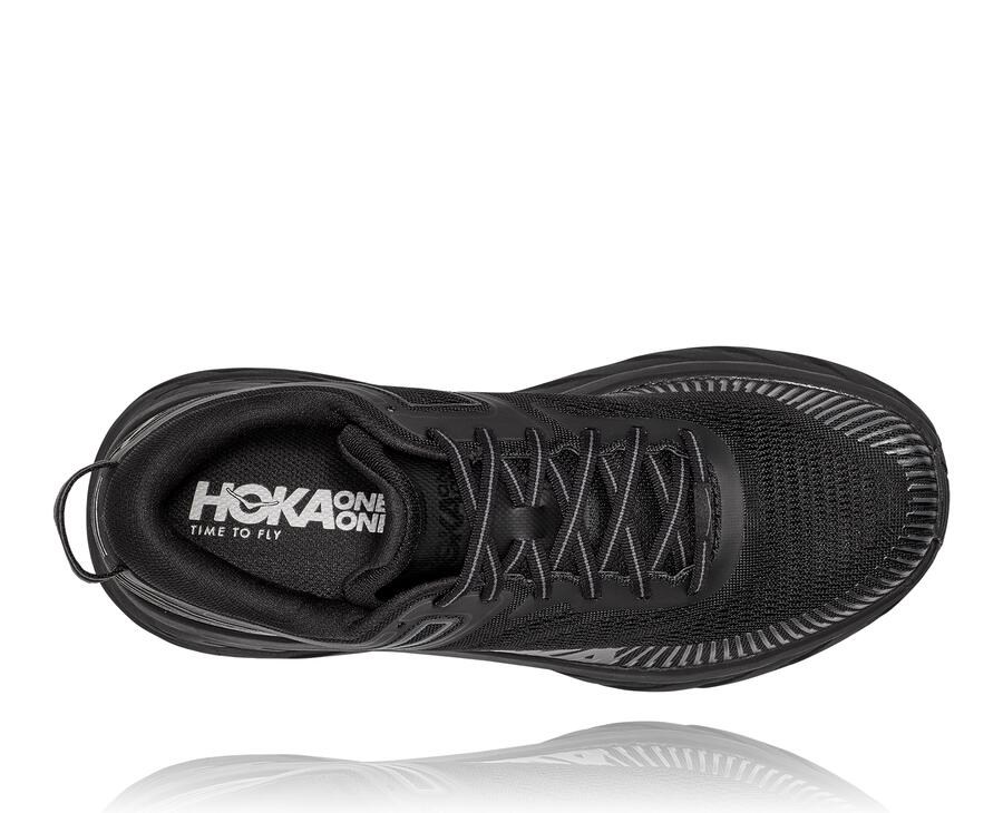 Running Shoes Mens - Hoka One One Bondi 7 - Black - UDZJGEX-04